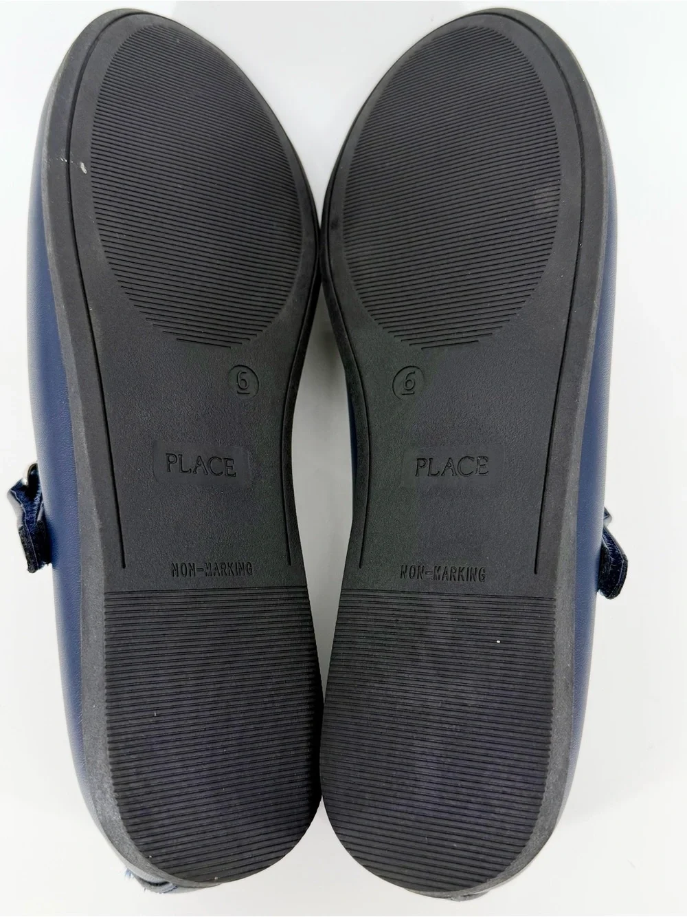 The Children's Place Size 6 Youth Girls Scalloped Mary Jane Flats Navy Blue